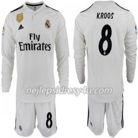 Fotbalový Dres Real Madrid KROOS 8 Dětské Domácí 2018/19 Dlouhý Rukáv